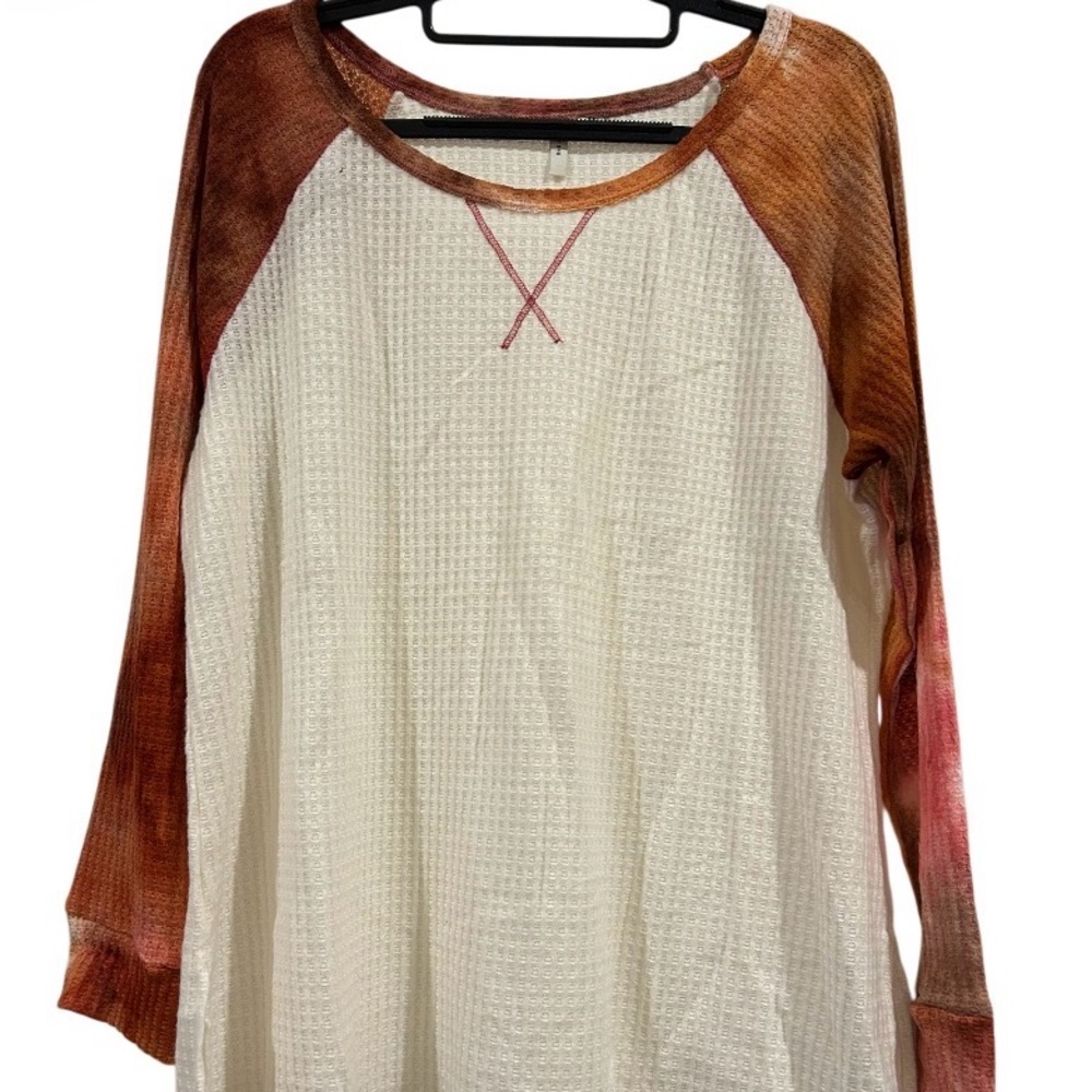 Established 1846 brand Women's White and Brown Raglan Sleeve Top - Picture 2 of 4